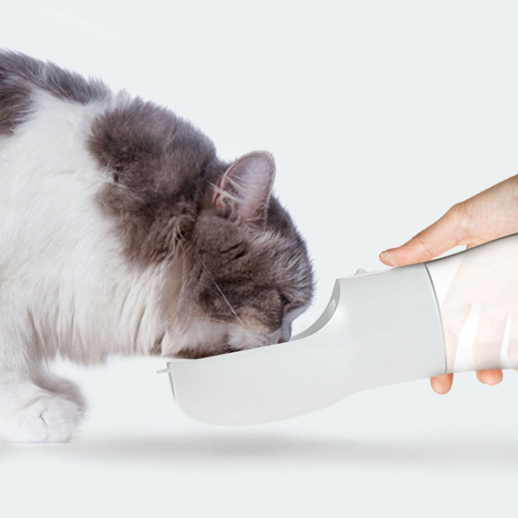 Taza de acompañamiento de doble propósito para mascotas, agua segmentada y comida integrada, bebedero portátil