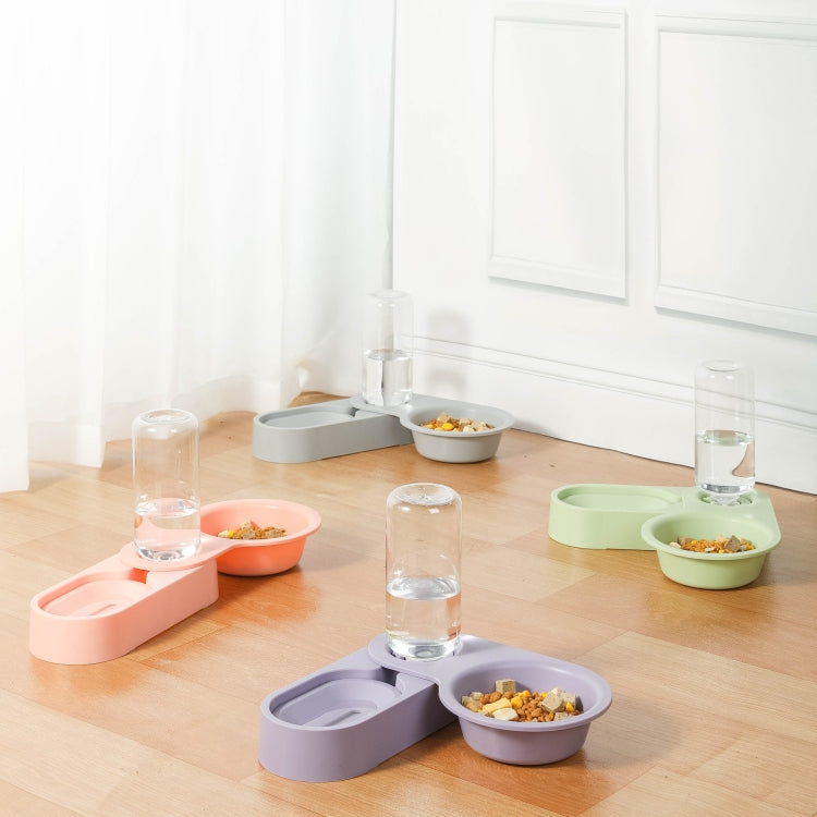 Suministros para mascotas, cuenco de comida para perros y gatos, cuenco doble giratorio plegable, Green Without Bowl, Purple Without Bowl, Pink Without Bowl, Gray Without Bowl, Green With Bowl, Purple With Bowl, Pink With Bowl, Gray With Bowl