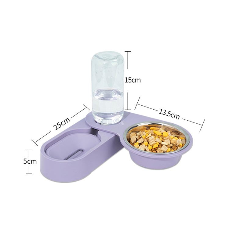 Suministros para mascotas, cuenco de comida para perros y gatos, cuenco doble giratorio plegable, Green Without Bowl, Purple Without Bowl, Pink Without Bowl, Gray Without Bowl, Green With Bowl, Purple With Bowl, Pink With Bowl, Gray With Bowl
