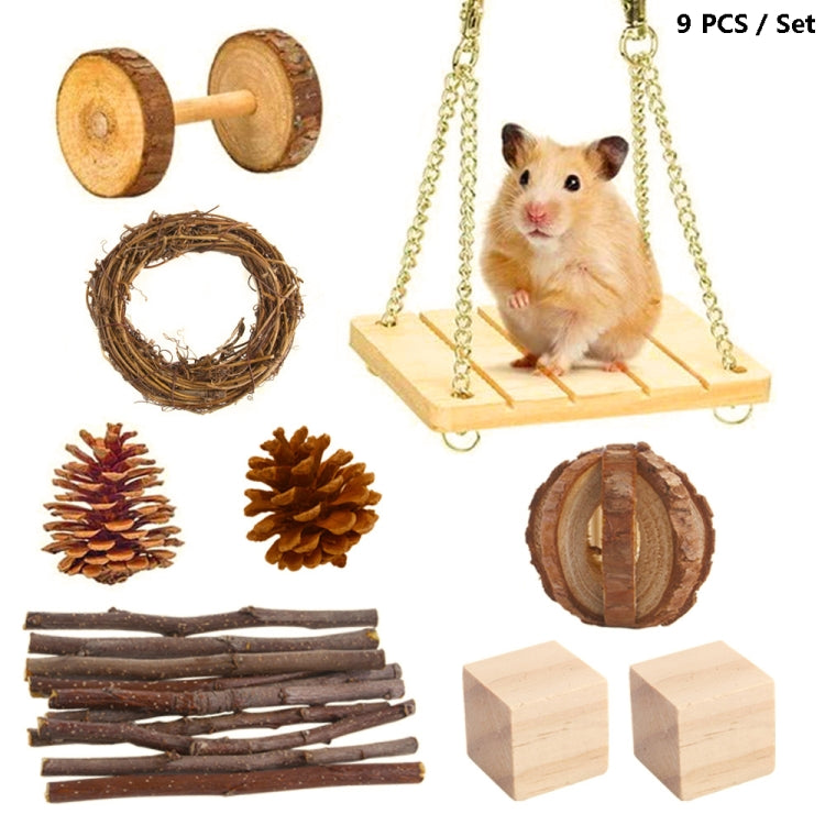 Hámster juguete mascota conejo conejillo de indias loro jugar moler juguetes de madera, 10 PCS / Set, 12 PCS / Set, 9 PCS / Set, 11 PCS / Set