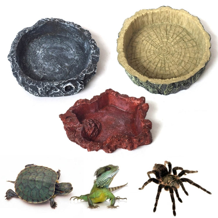Reptil Agua Comida Cuenca Tortuga Lagarto Serpiente Cuenca de agua, 3 PCS Little Red Food Bowl, 2 PCS Small Gray Food Bowl, 2 PCS Wood Pattern Food Bowl, 2 PCS Large Food Bowl