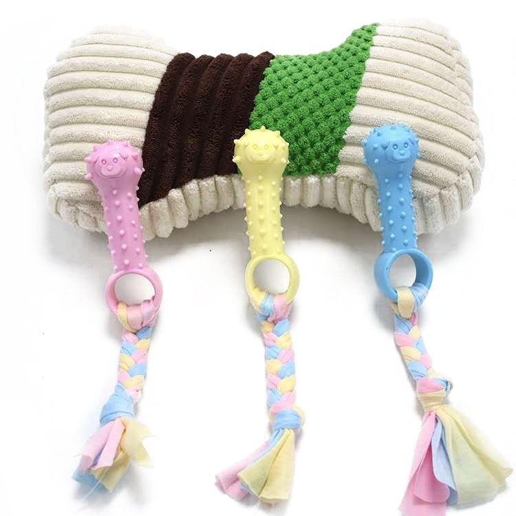 3 uds juguetes para mascotas TPR resistencia a mordeduras suministros para perros juguetes de tela de cuerda de algodón, Big Circle, Circle, Star, Wallery, Triangular, Sub-shot Ball, Pentagar, Big Round Ring, Lantern, Middle Bones, Big Bones, Small Bon...