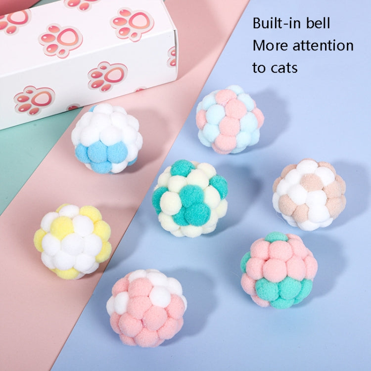 CT0115 Bola de peluche de color macarrón Juguete divertido para gatos, 3 PCS, 6 PCS