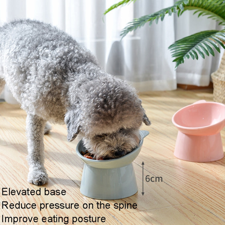 2 uds. Tazón de comida de boca inclinada Cervical con protección alta para mascotas, tazón de plástico antivuelco para gatos, Blue, Pink, Gray