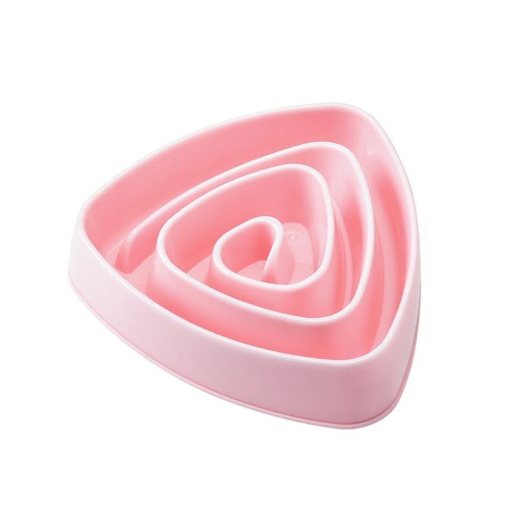 Cuenco de comida para perros antiasfixia con cuenco lento para mascotas resistente al triángulo de plástico, Large Pink, Large Blue, Large Beige