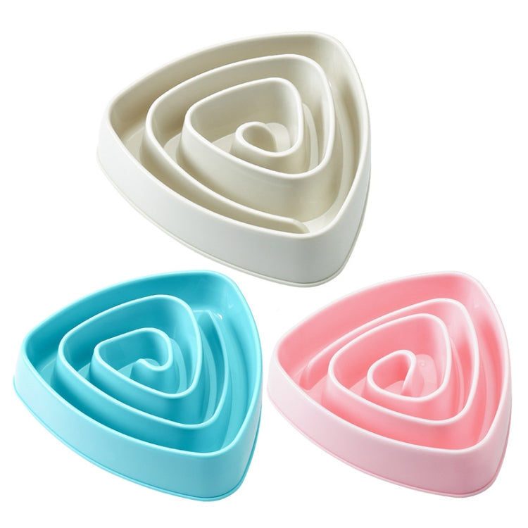 Cuenco de comida para perros antiasfixia con cuenco lento para mascotas resistente al triángulo de plástico, Large Pink, Large Blue, Large Beige