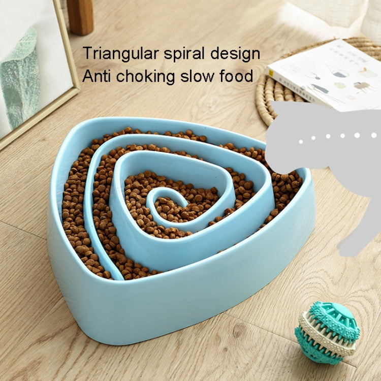 Cuenco de comida para perros antiasfixia con cuenco lento para mascotas resistente al triángulo de plástico, Large Pink, Large Blue, Large Beige