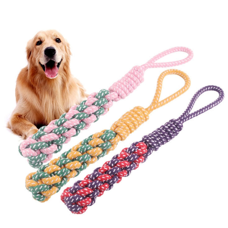 Cuerda de algodón Molar para perro de juguete para masticar tirada a mano para mascotas de 3 uds, entrega aleatoria de Color, 3 PCS Color Random Delivery