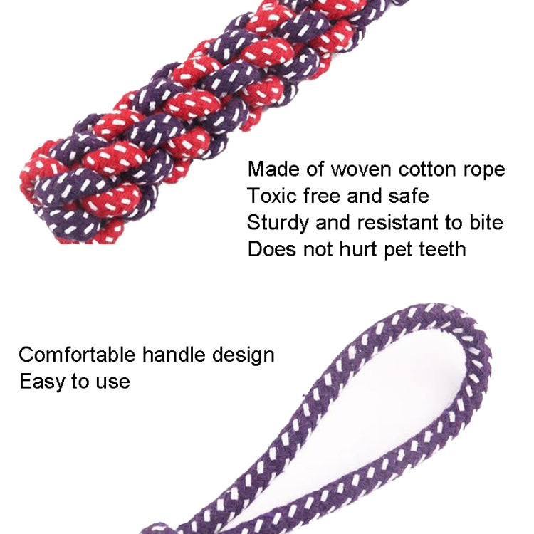 Cuerda de algodón Molar para perro de juguete para masticar tirada a mano para mascotas de 3 uds, entrega aleatoria de Color, 3 PCS Color Random Delivery