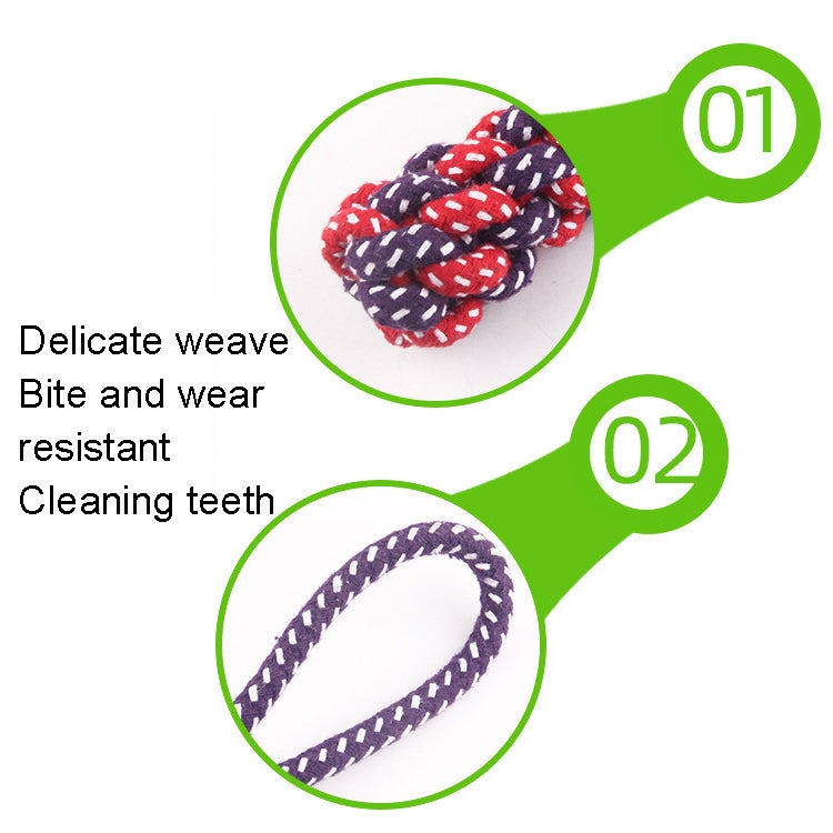 Cuerda de algodón Molar para perro de juguete para masticar tirada a mano para mascotas de 3 uds, entrega aleatoria de Color, 3 PCS Color Random Delivery