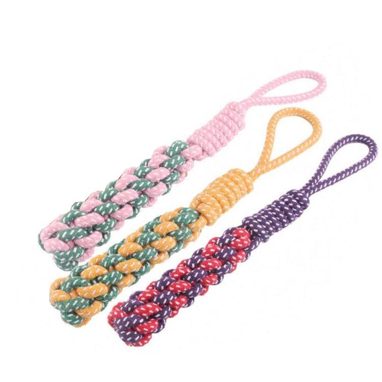 Cuerda de algodón Molar para perro de juguete para masticar tirada a mano para mascotas de 3 uds, entrega aleatoria de Color, 3 PCS Color Random Delivery