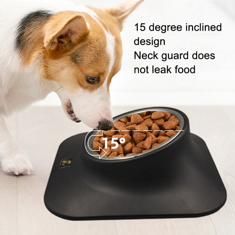 Comedero de cuello inclinado para perros y gatos con cuenco antideslizante de acero inoxidable para mascotas Pugga, estilo:, Single Bowl Black, Single Bowl Silver Gray, Double Bowl Black, Double Bowl Silver Gray