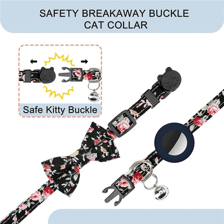 Collar para mascotas con lazo impreso antipérdida con campana para AirTag, Amarillo, Azul, Rosado, Deep Blue, Naranja, Menta verde