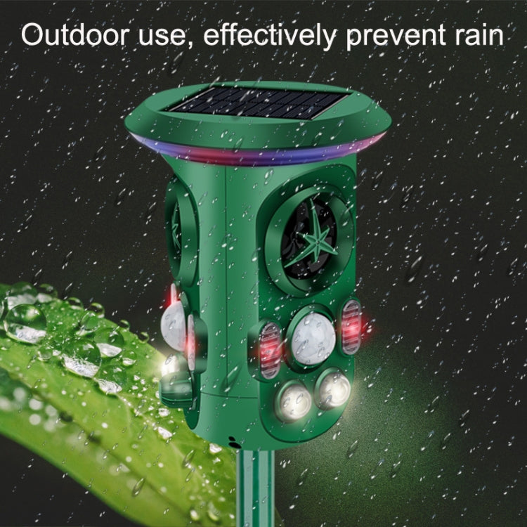 RC-543 Energía solar Repelente de aves ultrasónico omnidireccional de 360 grados Repelente de animales, RC-543 Dark Green
