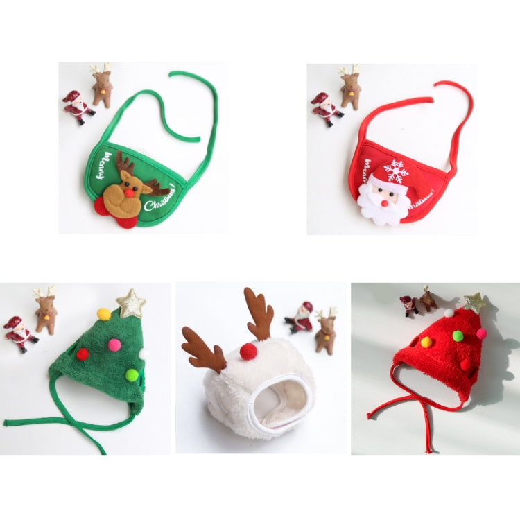 Gorro navideño para mascotas Suministros festivos para aderezos de saliva, Bibs Red, Green Hat S, Green Hat L, White Hat S, Red Hat S, Red Hat L