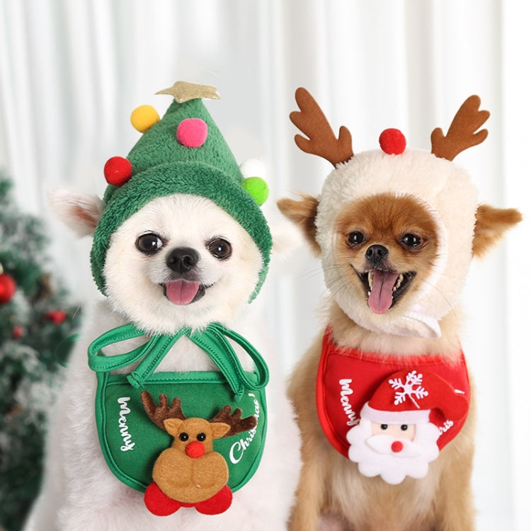 Gorro navideño para mascotas Suministros festivos para aderezos de saliva, Bibs Red, Green Hat S, Green Hat L, White Hat S, Red Hat S, Red Hat L