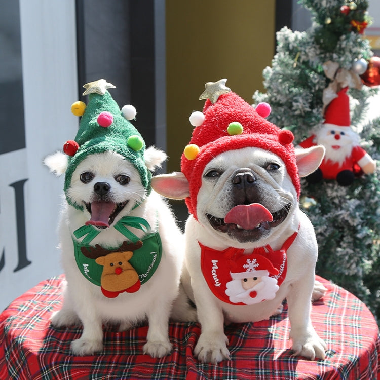 Gorro navideño para mascotas Suministros festivos para aderezos de saliva, Bibs Red, Green Hat S, Green Hat L, White Hat S, Red Hat S, Red Hat L