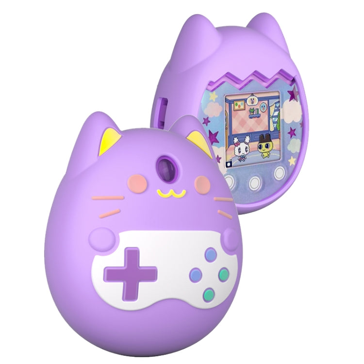 Estuche protector electrónico para mascotas de dibujos animados de silicona, For Tamagotchi pix Purple