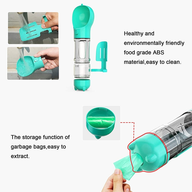 3 en 1 fuente de agua para perros al aire libre a prueba de fugas botella de bebida portátil para mascotas, 300ml, 300ml+Food Box, 500ml, 500ml+Food Box