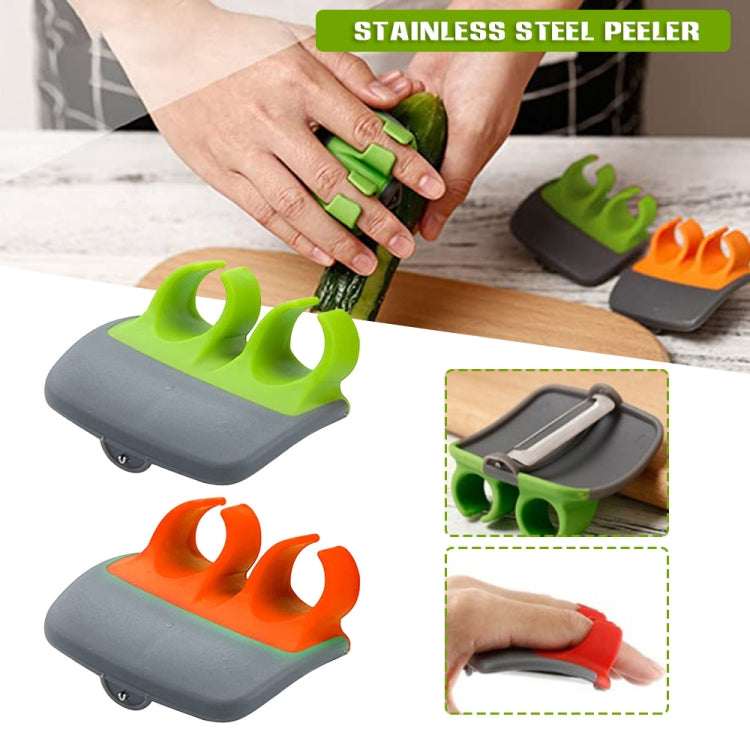 Pelador de mano de palma de 2 uds para patatas, frutas, pelador de verduras de cocina, 2pcs Green, 2pcs Orange