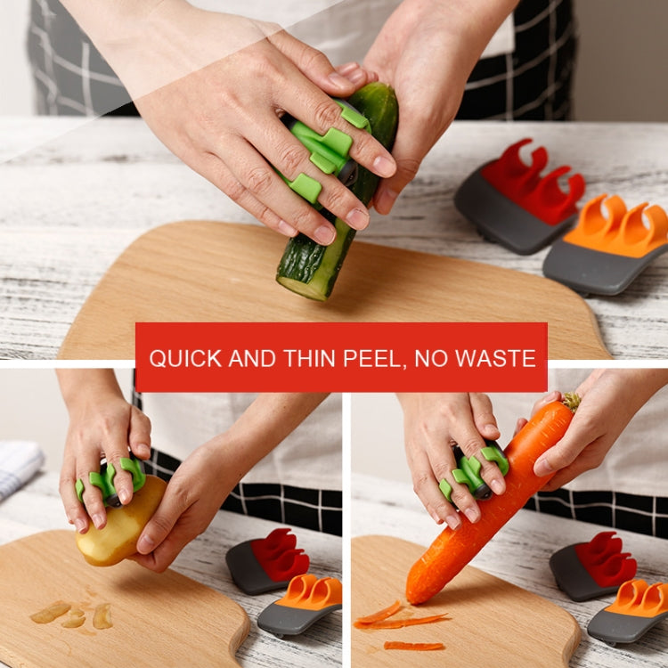Pelador de mano de palma de 2 uds para patatas, frutas, pelador de verduras de cocina, 2pcs Green, 2pcs Orange