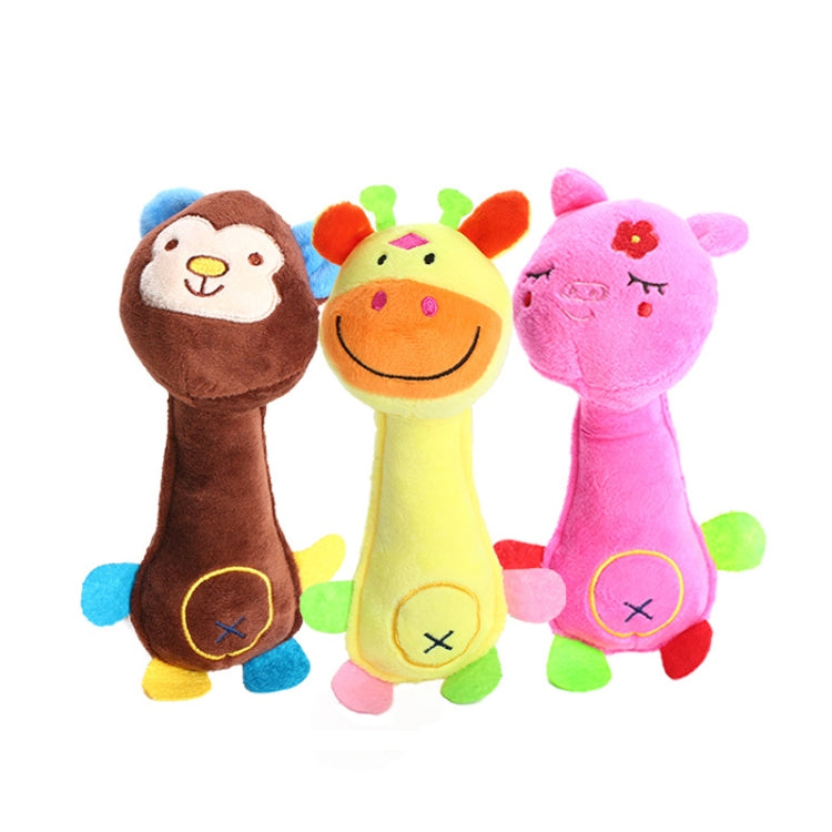 3 piezas de juguetes para perros, juguetes de peluche con sonido, resistentes a las mordeduras, suministros para perros para la dentición, Monkey, Pig, Deer