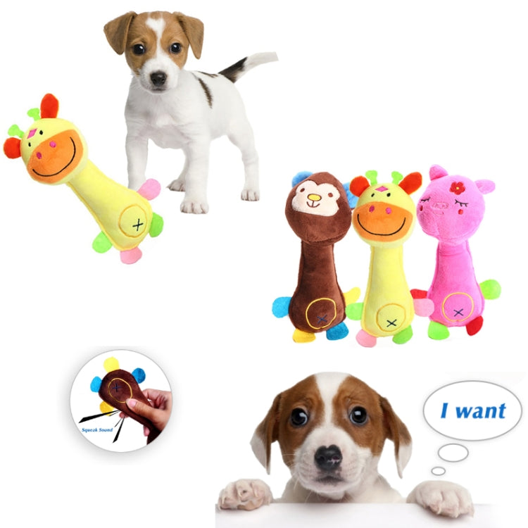 3 piezas de juguetes para perros, juguetes de peluche con sonido, resistentes a las mordeduras, suministros para perros para la dentición, Monkey, Pig, Deer