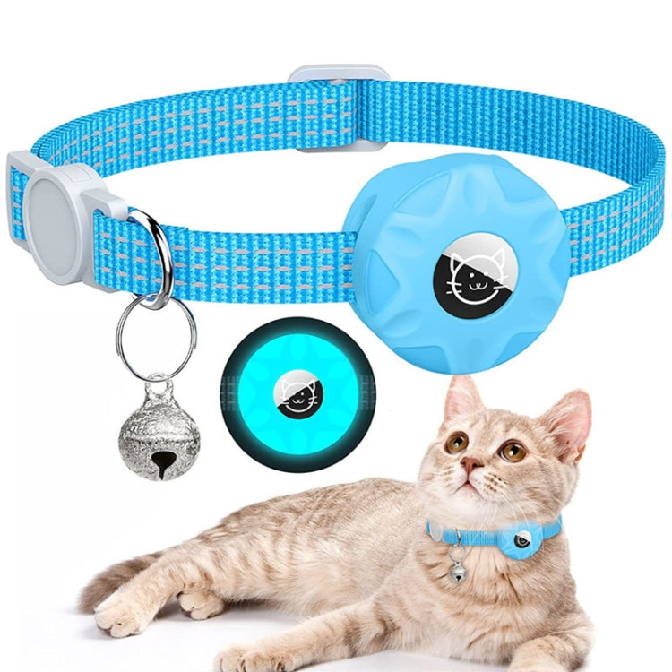 Para AirTag Tracker Funda de silicona Collar reflectante para mascotas con campana
