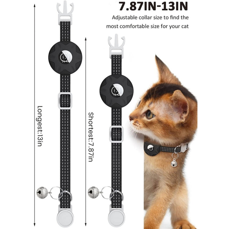 Para AirTag Tracker Funda de silicona Collar reflectante para mascotas con campana