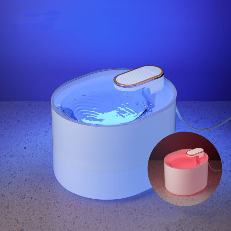 fuente de agua automática del gato del dispensador eléctrico del agua del animal doméstico 3L con la luz, With Light Blue, With Light White