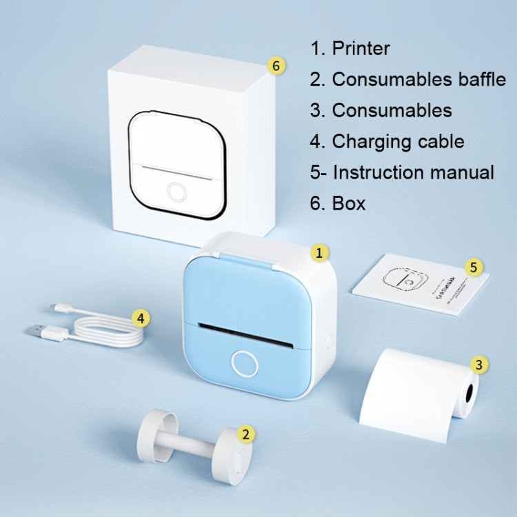 Phomemo T02 Error estándar Mini bolsillo pequeño portátil Bluetooth teléfono foto etiqueta impresora térmica, Standard