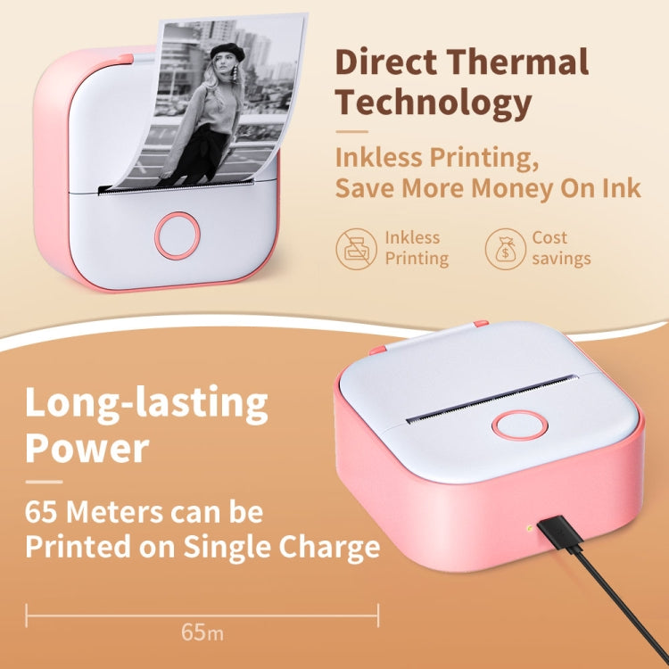 Phomemo T02 Error estándar Mini bolsillo pequeño portátil Bluetooth teléfono foto etiqueta impresora térmica, Standard