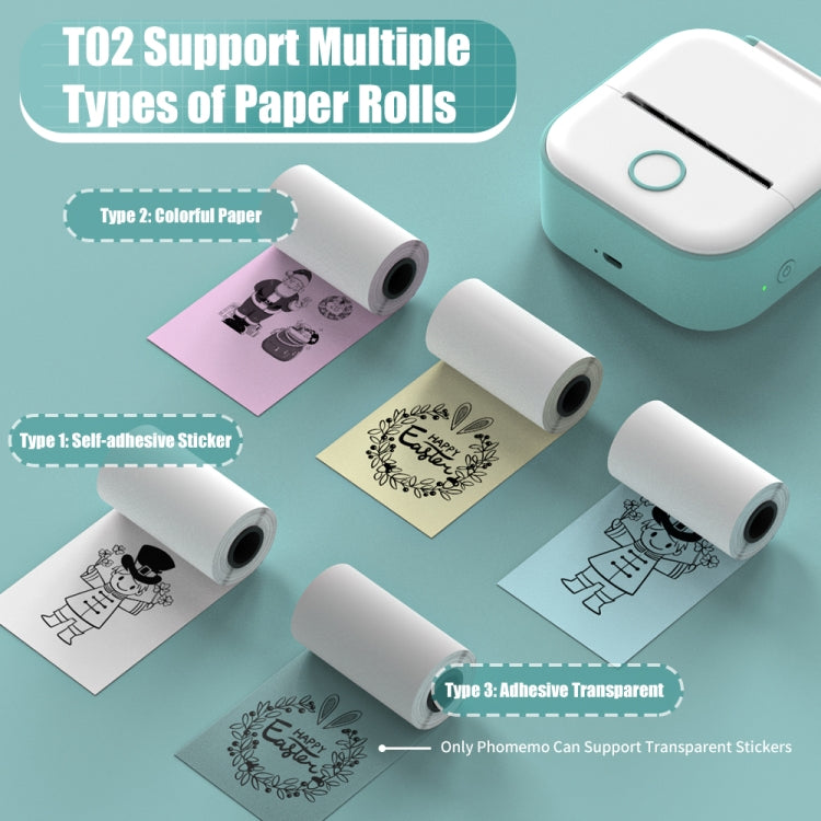 Phomemo T02 Error estándar Mini bolsillo pequeño portátil Bluetooth teléfono foto etiqueta impresora térmica, Standard
