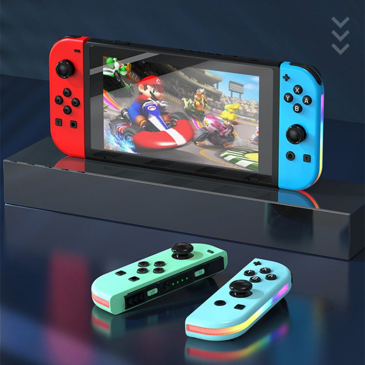 JOY-02 Manija izquierda y derecha para juegos con luces RGB, sensación corporal, gamepad Bluetooth para Switch / Switch OLED / Switch Pro / Switch Lite / Switch Joycon, Blue Red, Green Blue, White