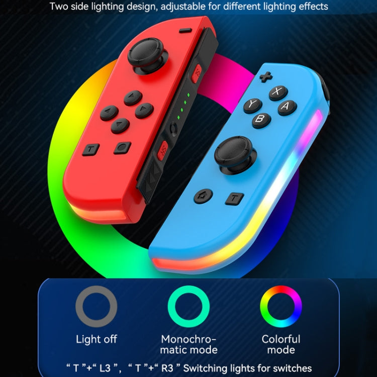 JOY-02 Manija izquierda y derecha para juegos con luces RGB, sensación corporal, gamepad Bluetooth para Switch / Switch OLED / Switch Pro / Switch Lite / Switch Joycon, Blue Red, Green Blue, White
