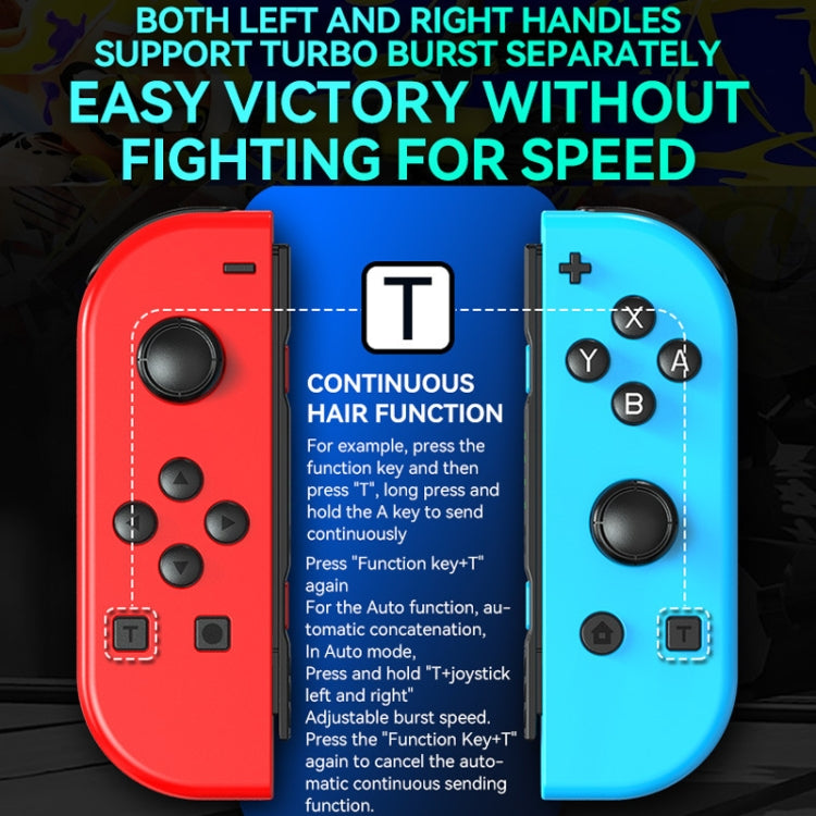 JOY-02 Manija izquierda y derecha para juegos con luces RGB, sensación corporal, gamepad Bluetooth para Switch / Switch OLED / Switch Pro / Switch Lite / Switch Joycon, Blue Red, Green Blue, White