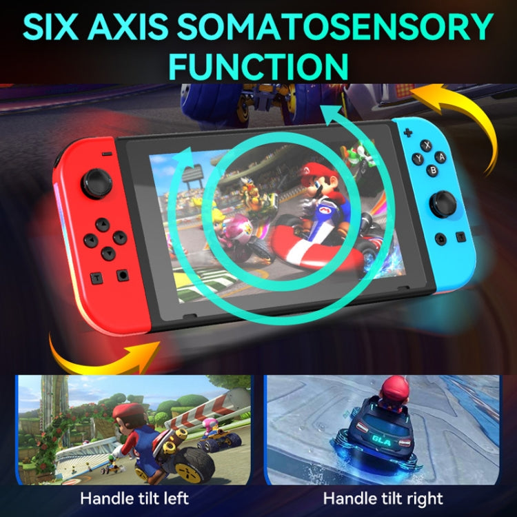 JOY-02 Manija izquierda y derecha para juegos con luces RGB, sensación corporal, gamepad Bluetooth para Switch / Switch OLED / Switch Pro / Switch Lite / Switch Joycon, Blue Red, Green Blue, White
