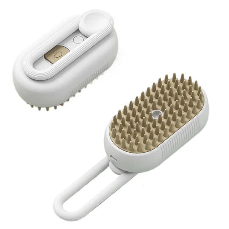 Peine eléctrico para mascotas, cepillo de aseo con vapor recargable para gatos, herramienta de limpieza, Handle White, Handle Coffee