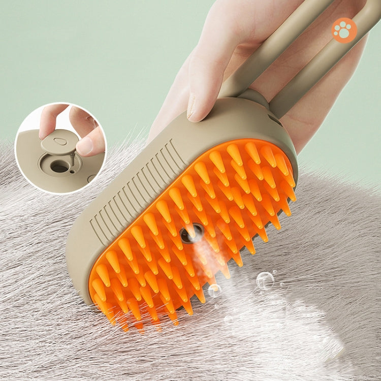 Peine eléctrico para mascotas, cepillo de aseo con vapor recargable para gatos, herramienta de limpieza, Handle White, Handle Coffee