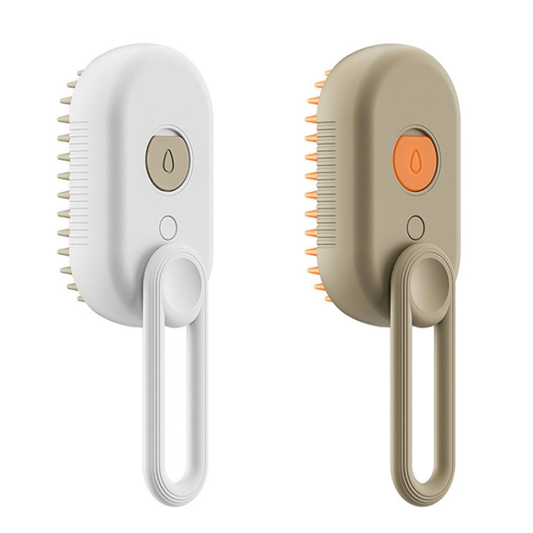 Peine eléctrico para mascotas, cepillo de aseo con vapor recargable para gatos, herramienta de limpieza, Handle White, Handle Coffee