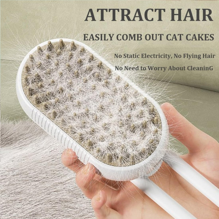 Peine eléctrico para mascotas, cepillo de aseo con vapor recargable para gatos, herramienta de limpieza, Handle White, Handle Coffee