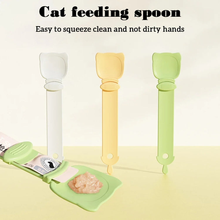 Alimentador para gatos, exprimidor de tiras para gatos, merienda para mascotas, cuchara de alimentación de carne picada, Naranja, Verde, Beige