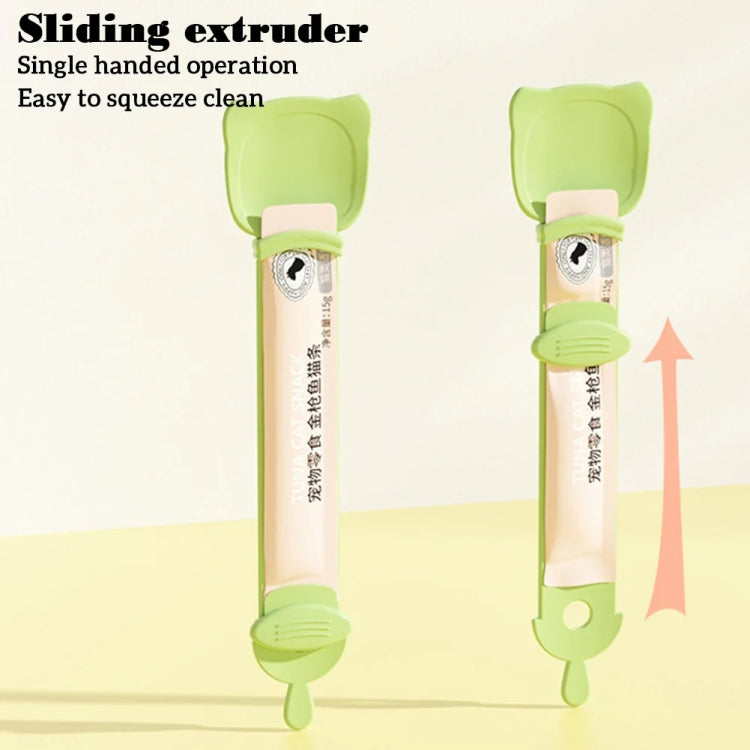 Alimentador para gatos, exprimidor de tiras para gatos, merienda para mascotas, cuchara de alimentación de carne picada, Naranja, Verde, Beige