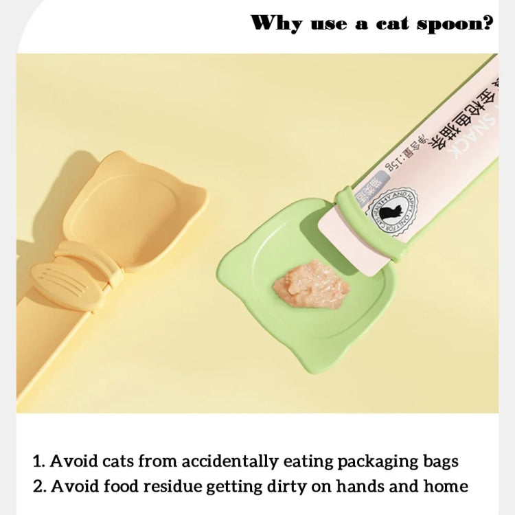 Alimentador para gatos, exprimidor de tiras para gatos, merienda para mascotas, cuchara de alimentación de carne picada, Naranja, Verde, Beige