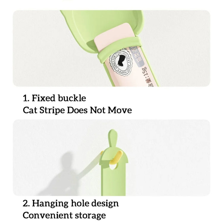 Alimentador para gatos, exprimidor de tiras para gatos, merienda para mascotas, cuchara de alimentación de carne picada, Naranja, Verde, Beige