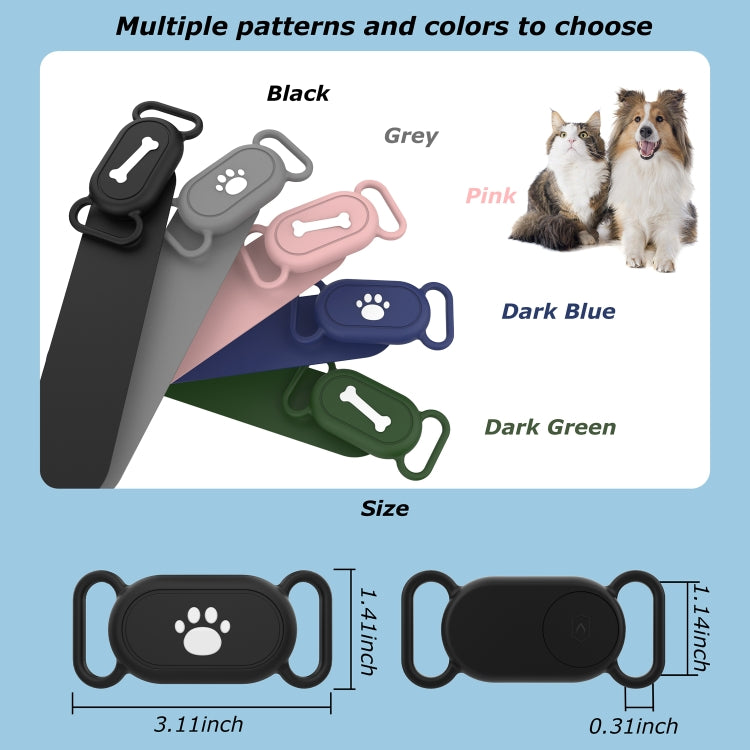 Para Samsung Galaxy SmartTag 2 Pet Life Funda protectora de silicona impermeable, Black Cat Claw, Black Bone, Pink Cat Claw, Pink Bone, Deep Blue Cat Claw, Deep Blue Bone
