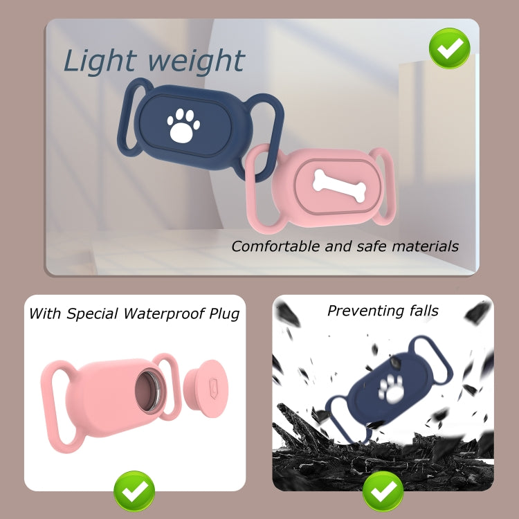 Para Samsung Galaxy SmartTag 2 Pet Life Funda protectora de silicona impermeable, Black Cat Claw, Black Bone, Pink Cat Claw, Pink Bone, Deep Blue Cat Claw, Deep Blue Bone
