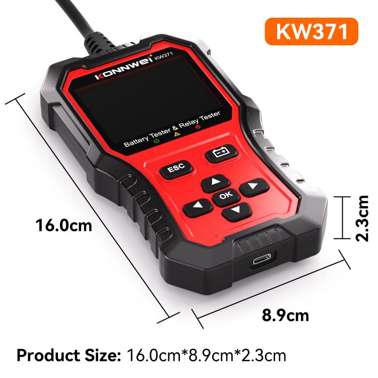 Probador de relés para coche 2 en 1 y probador de baterías KONNWEI, KW371
