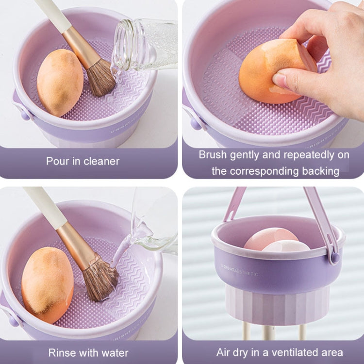 Herramienta de limpieza de huevos cosméticos de silicona estante de secado de almacenamiento de cuenco de limpieza de brochas de maquillaje