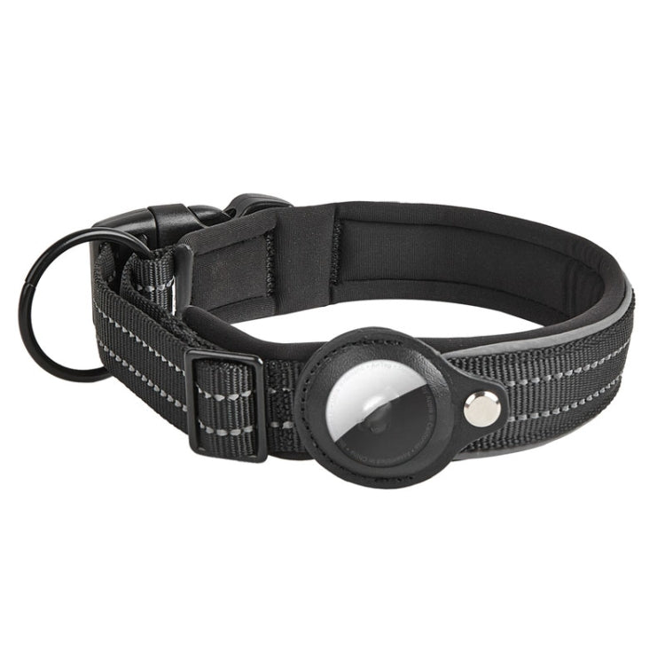 Para AirTag Tracker Collar de perro Forro de neopreno Collar reflectante para mascotas, S, M, L, XL